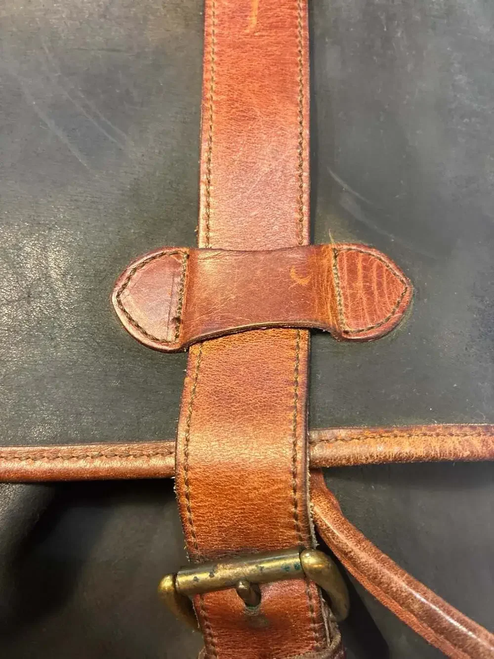 Vintage Timberland Leather Messenger Briefcase Bag